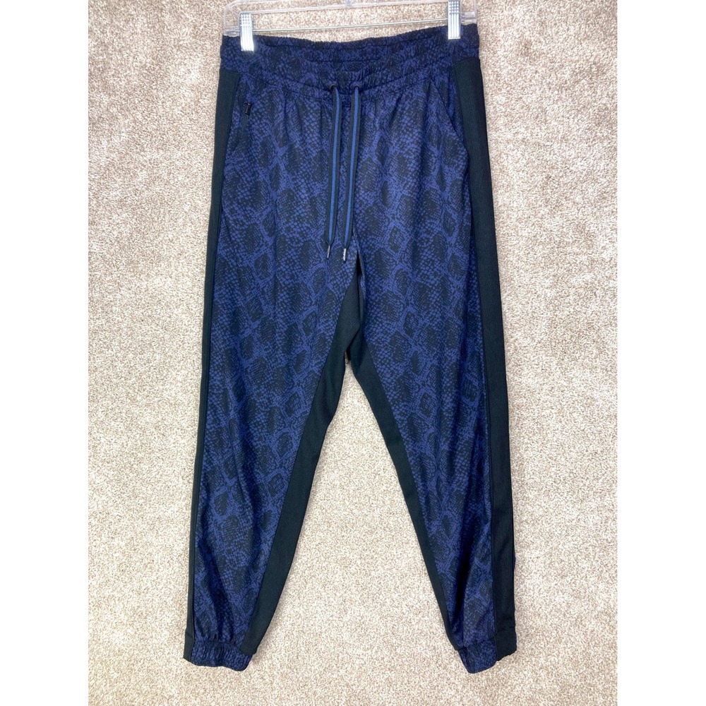 Athleta Brooklyn Snakeskin Print Jogger Pants Women 6 Blue Active Travel Pull On